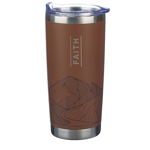 Travel Mug-Faith Mountain (18 oz) (Stainless Steel) by Christian Art Gift