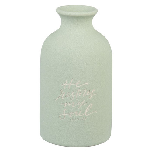 Vase-He Restores My Soul by Christian Art Gift