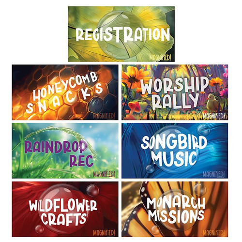 VBS-Magnified!: Rotation Signs (Pack Of 7) (2025) by LifeWay Kids