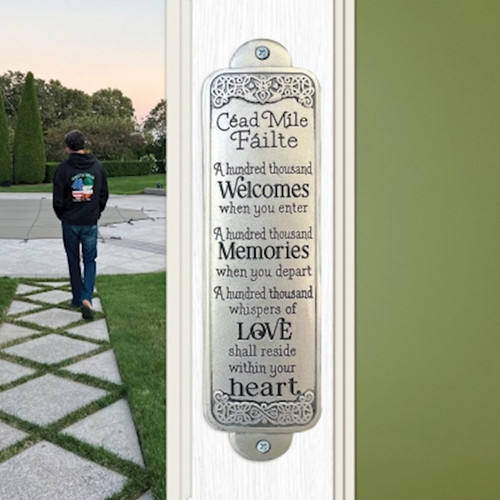 Blessing Wall Plaque-Cead Mile Failte (Silver) (1.5" x 6") by CA Gift