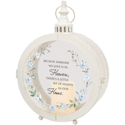 Lantern w/Flameless LED Candle & Timer-Round/Heaven In Our Home (10.25" x 15" x 4") (#57727) by Carson Home Accent