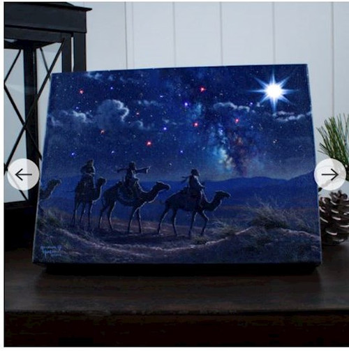 Mini Canvas-Following The Light-LED Tabletop w/Timer (8" x 6") (#A2543) by Christmas