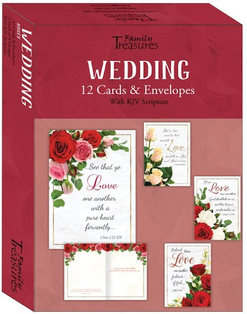 Card-Boxed-Wedding-Roses (Box Of 12) by Family Treasures