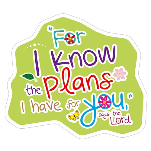 Sticker-I know the plans vinyl (3x3"") pack of 6 for individual sale