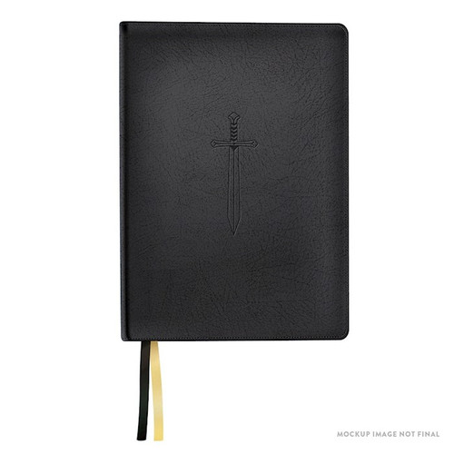 LSB Handy Size Inside Column Reference Paste-Down Black Faux Leather Sword Red Letter by Bibles Steadfast