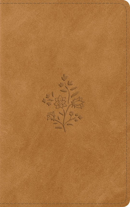 ESV Large Print Personal Size Bible (RL)-Nubuck Caramel Wildflower Design TruTone by English Standard V