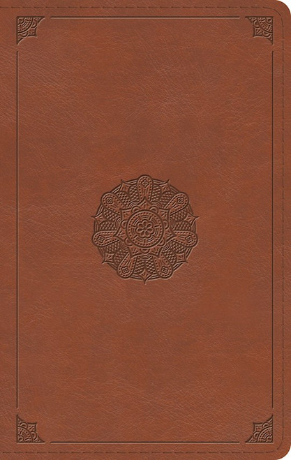 ESV Large Print Thinline Bible*-English Saddle Emblem Design TruTone by English Standard V