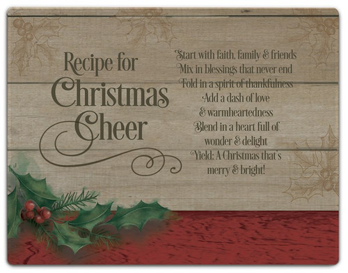 Cutting Board-Mini-Recipe For Christmas Cheer (11" x 8.5") by Christmas