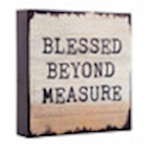 Word Block-Blessed Beyond Measure (5.5" x 5.5") by P Graham Dunn
