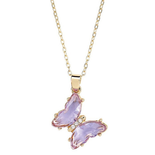 Necklace-True Beauty Butterfly-Purple by CB Gift