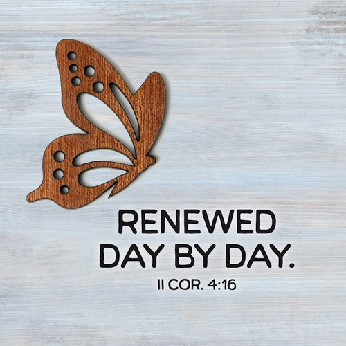 Plaque-Renewed Day By Day w/Magnetic Back by Dexsa