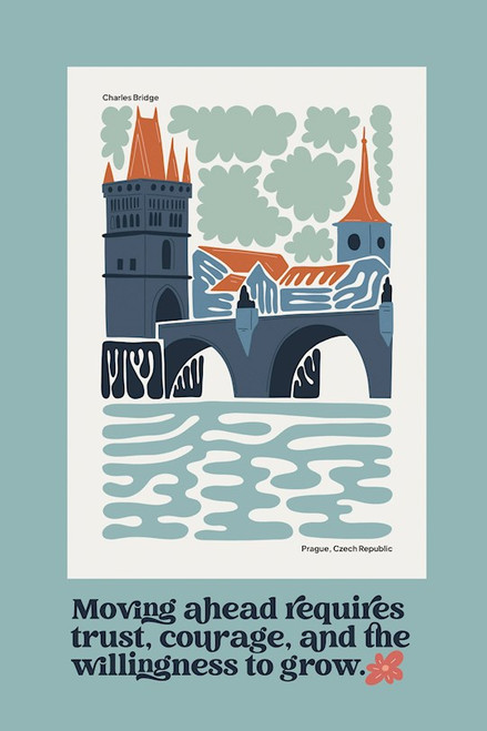 Plaque-Moving Ahead Requires Trust (6" x 9")-MDF (Everyday Series) by Dexsa