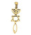 Necklace-Messianic Seal Roots Symbol (Gold Plated)-20" Chain (#9203) by Holy Land Gifts