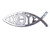 Auto Decal-3D Fish/Ixoye (Silver) (Pack of 6) by Silver