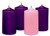 Candle-Advent Pillars 3 X 6-3 Purple/1 Pink by Will & Baumer