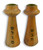 Candle Holder-Olivewood: Shabbat & Shalom (Set Of 2) (#43110) by Holy Land Gifts