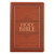 KJV Large Print Thinline Bible-Saddle Tan Faux Leather Indexed by Christian Art Gift