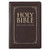 KJV Large Print Thinline Bible-Dark Brown Faux Leather Indexed by Christian Art Gift