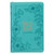 KJV Deluxe Gift Bible-Teal Floral Faux Leather w/Zipper by Christian Art Gift