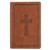 KJV Deluxe Gift Bible-Honey Brown/Cross Faux Leather by Christian Art Gift