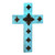 Wall Cross-Dotted Distressed Turquoise (14" x 9.25") by Manual Weavers