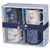 Ceramic Mug Set-Blue Floral Geometric (Set Of 4) by Christian Art Gift