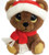 Plush-Cutie Pet-Tudies Backpack Clip-Brown Bear w/Santa Hat/Jolly by Christmas