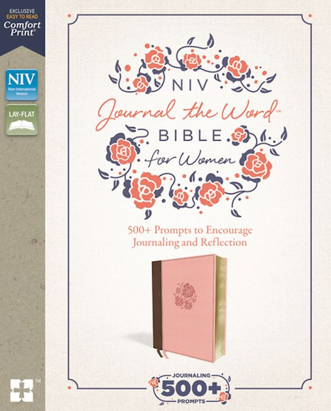 NIV Journal The Word Bible For Women (Comfort Print)-Brown/Pink Leathersoft by Zondervan