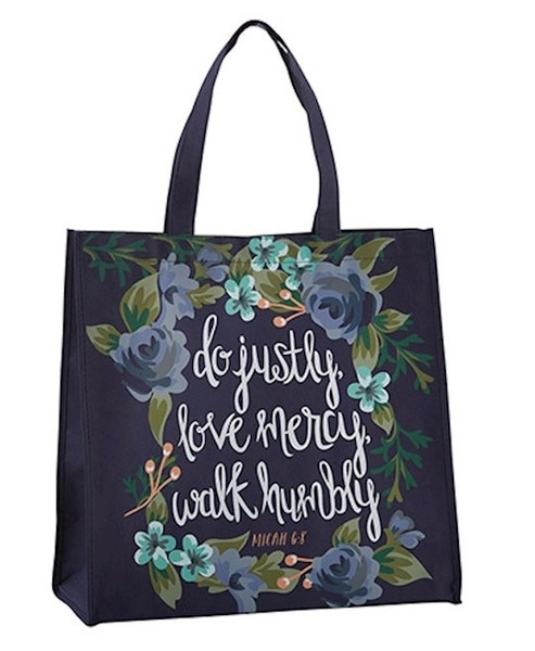 Tote Bag-Nylon-Justly Mercy Humbly (14" Square/6" Gusset) by Faithworks