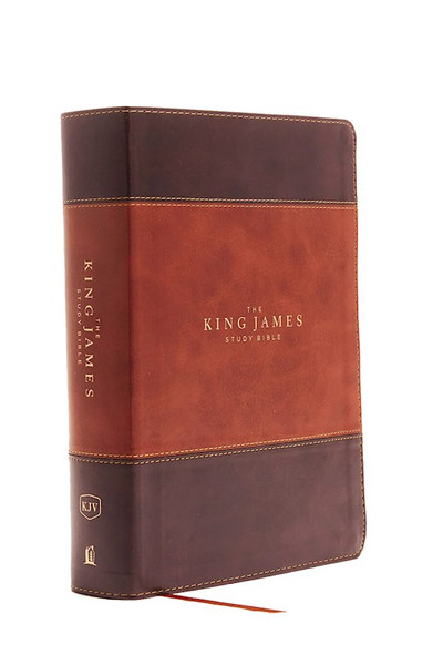 KJV Study Bible (Full-Color)-Brown/Dark Brown Leathersoft Indexed by Nelson Bibles