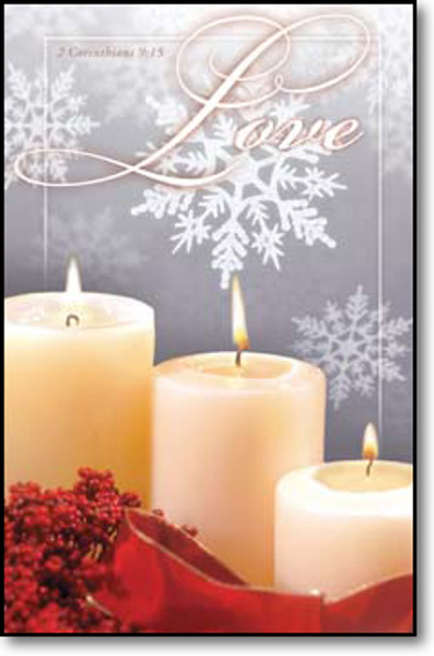 Winter Love Bulletins. Pkg./100. II Corinthians 9:15. 8 1/2"x11"