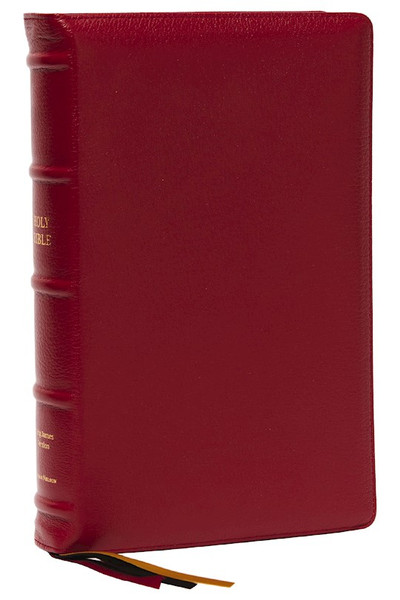 KJV Personal Size Large Print Single-Column Reference Bible (Comfort Print)-Red Premium Goatskin Leather Indexed by Nelson Bibles