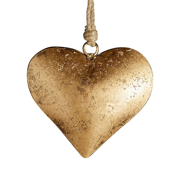 Ornament-Small Golden Antique Heart (1.5" X 4") by 47th & Main