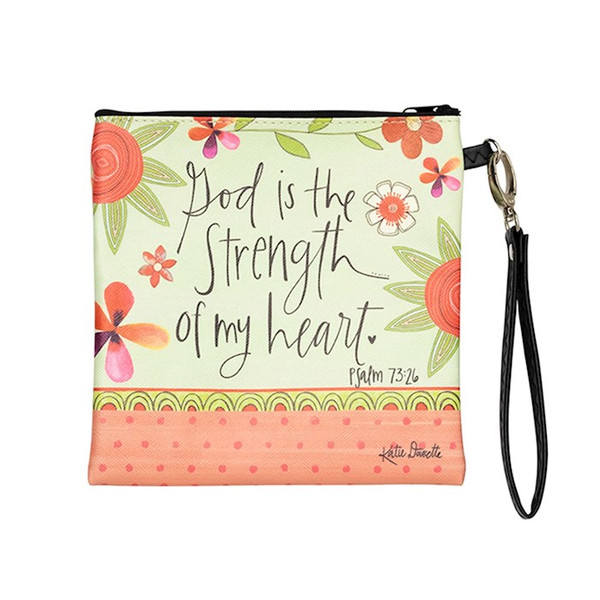 Square Wristlet-God Is The Strength Of My Heart (7" SQ) by Shannon Road Gifts