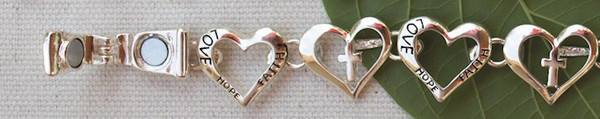 Bracelet-Eden Merry-Faith/Love/Hope-Cross/Heart by Eden Merry
