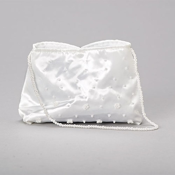 Beaded Communion Purse-Satin w/Pearl Handle (5" x 7") by Communion