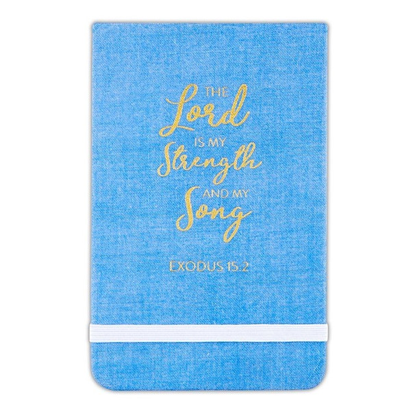 Linen Notepad-My Strength and My Song-Hardcover w/Elastic Closure (3.5" x 5.5") by Universal Designs