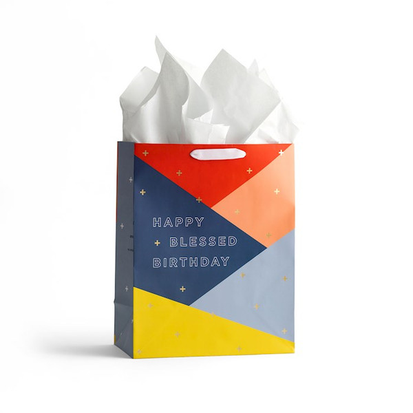 Gift Bag-Specialty-Happy & Blessed Birthday-Numbers 6:24-Large by NIV Scripture