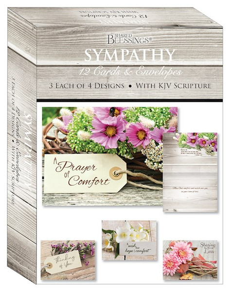 Card-Boxed-Shared Blessings-Sympathy Rustic Flowers (Box Of 12) by Crown Point