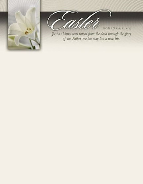 Letterhead-Easter: Just As Christ Was Raised...We Too May Live A New Life (Pack Of 100) by Warner Press