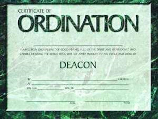 Certificate-Ordination-Deacon (Green Parchment) (8-1/2" x 11") (Pack of 6) by Broadman & Holman
