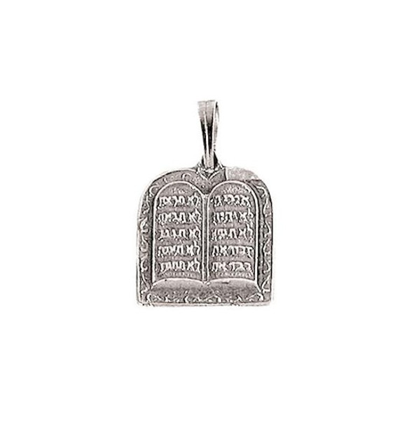 Necklace-Ten Commandments Tablet (Sterling Silver)-20" Chain by Holy Land Gifts