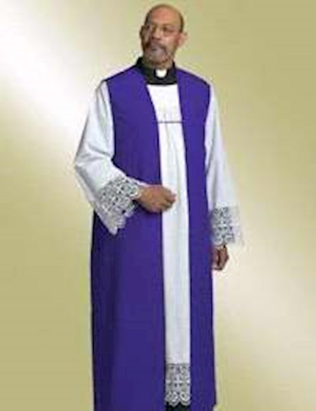 Clergy Robe-Traditional Chimere-H126/HM537-Purple by Murphy Robe