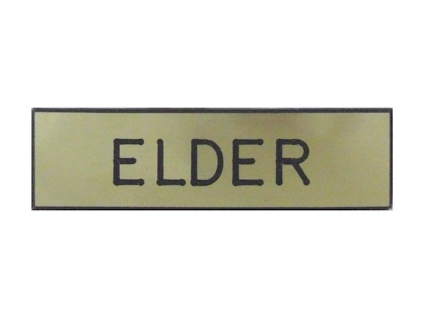Badge-Elder-Pin W/Safety Catch-Gold/Black by Swanson