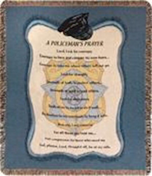 Throw-A Policeman's Prayer-Tapestry (50" x 60") by Manual Weavers