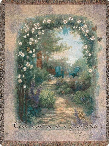 Throw-Morning Butterfly-Tapestry (50" x 60") by Manual Weavers