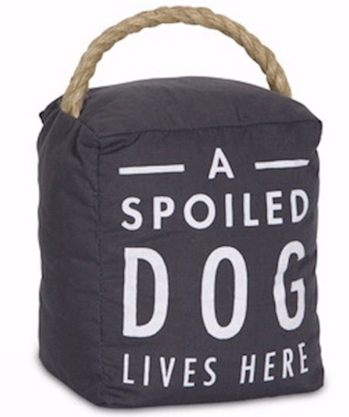 Door Stopper-Spoiled Dog-Black (5 x 6) by Open Door Decor