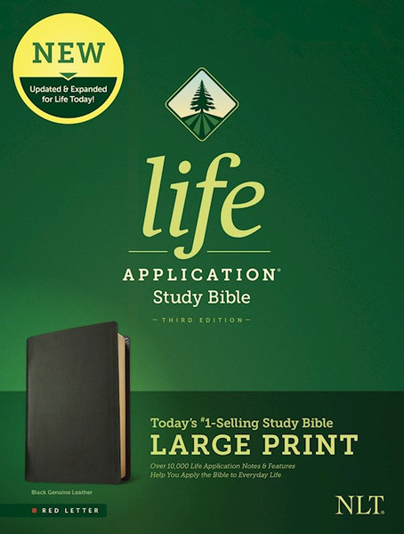 NLT Life Application Study Bible/Large Print (Third Edition) (RL)-Black Genuine Leather by Tyndale House