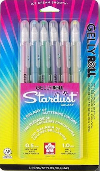 Pen-Gelly Roll Stardust-Galaxy (6 Pack) by G T Luscombe