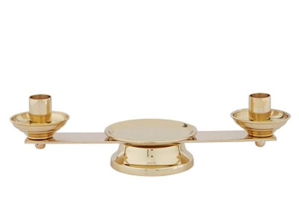 Unity Candle Holder-Straight/Gold-Polished Brass (12" L) by Sudbury Brass
